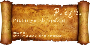 Piblinger Árpád névjegykártya